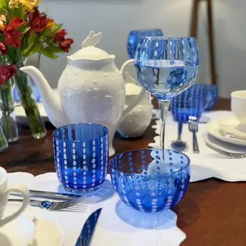 Conjunto 2 bowls de vidro azul