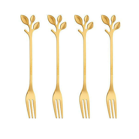 Conjunto de 4 Garfos de Aço Inox para Aperitivos(Cores)