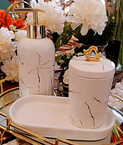 Jogo de Banheiro em Porcelana 3PÇS