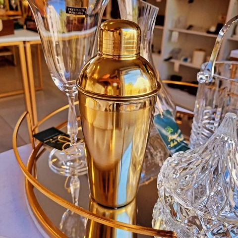 Coqueteleira de Aço Inox Dourada 500ml