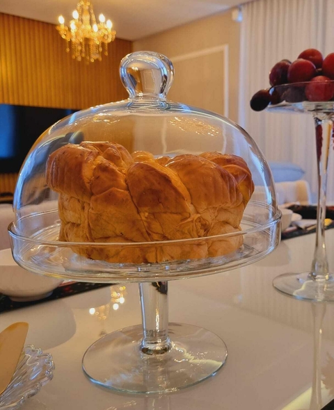 Prato para Bolo com pé em vidro Transparente - comprar online