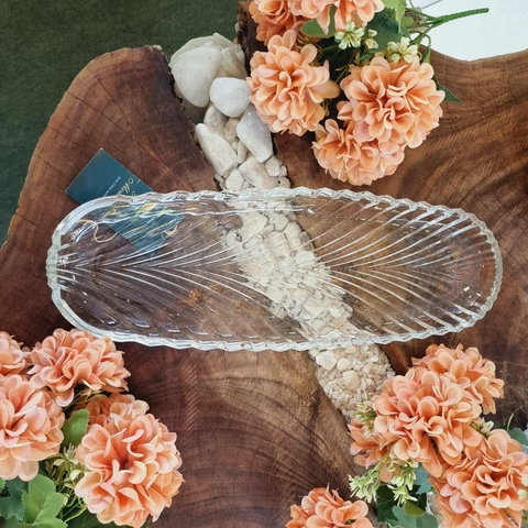 Folha Decorativa de Vidro Cristal 39,5x14x3cm - comprar online