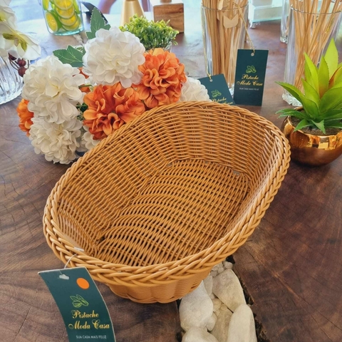 Cesta de Rattan de Plástico Oval