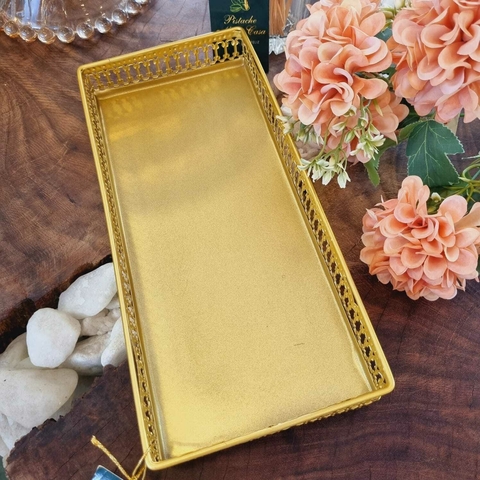 Bandeja Design Dourada 29x13cm