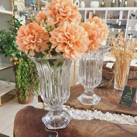 Vaso de Vidro Transparente com Pé