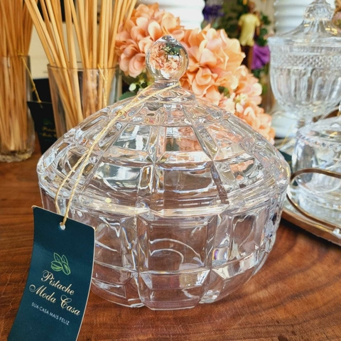 Bomboniere de Vidro Decorativa C/Tampa