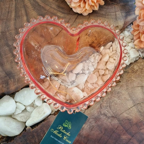 Bowl Cristal de Coração Pearl Rosa