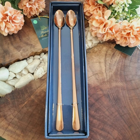 Conjunto 2 Colheres Bailarina de Aço Inox Rose 30CM