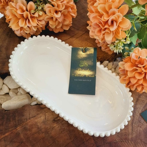 Travessa de Porcelana Oval Branco