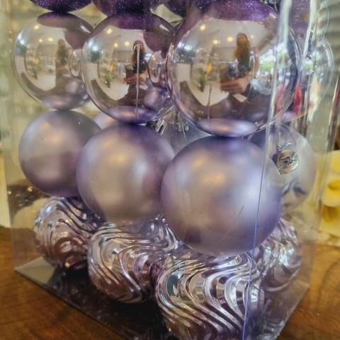 Box C/36 Bolas Natalinas 6CM Lavanda