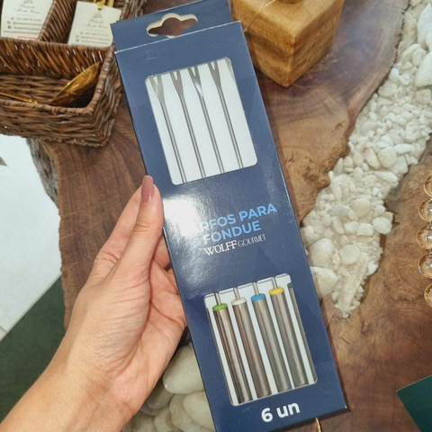 CJ com 6 Garfos de Aço Inox P/Fondue