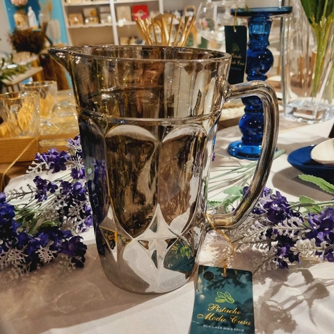 Jarra de Vidro Curves cinza metalizado 1L - comprar online