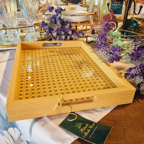 BANDEJA RETANGULAR COM FUNDO TRELICA