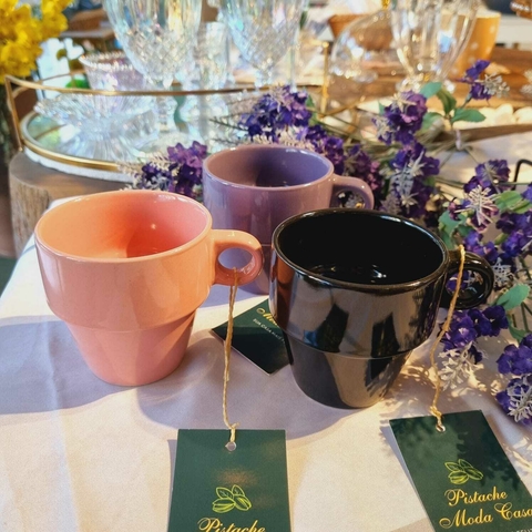 XICARA EM CERAMICA EMPILHAVEL 210ML - comprar online