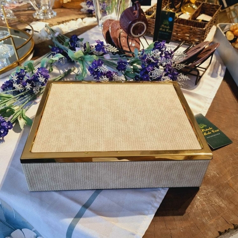 Caixa Decorativa Retangular Bege