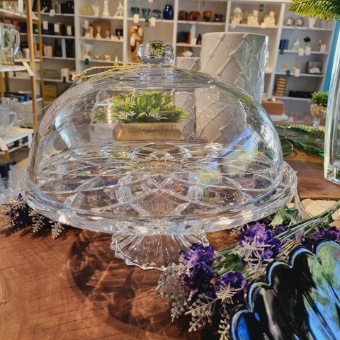 PRATO PARA BOLO COM PE E TAMPA DIAMOND