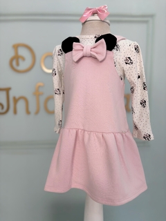 Vestido Infantil Orelha Minnie Rosa ML Animê L2507 - comprar online