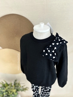 Conjunto Moleton Infantil Menina Corações 0512 Preto na internet
