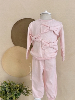 Conjunto Moleton Infantil Rosa Peluciado Laços 0469 Rosa - comprar online
