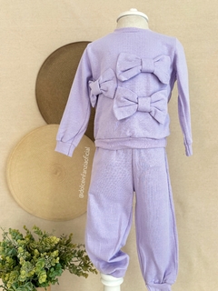 Conjunto Moleton Infantil Rosa Peluciado Laços 0469 Lilás - comprar online