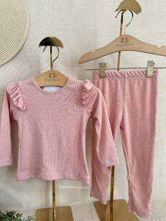 Conjunto Infantil Menina Calça e Blusa Ml Canelado 0283 Rosè - comprar online
