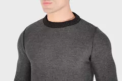 Suéter de Tricot Texturizado com Gola Careca - comprar online