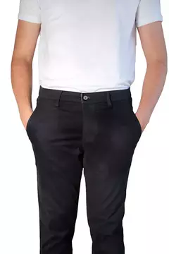Calça Slim Fit Sarja Premium - Preta - comprar online