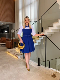 Vestidos Midi Godê Liso Com Detalhes - comprar online