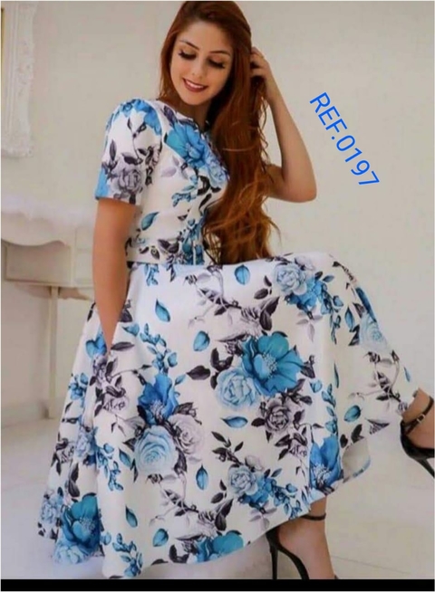 Vestido Godê Estampado Suplex Digital