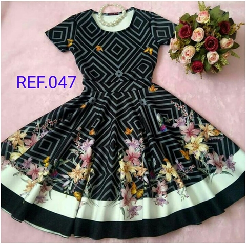 Vestido Godê Estampado Suplex Digital