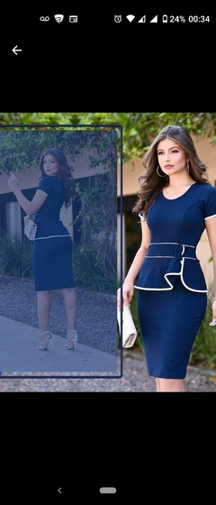 Vestido Midi Tubinho Peplum Várias Cores - RDM moda evangélica