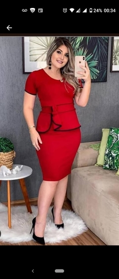 Imagem do Vestido Midi Tubinho Peplum Várias Cores