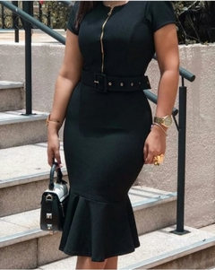 Vestido Midi Tubinho com Babado - comprar online
