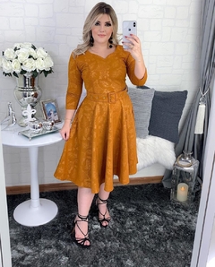 Imagem do Vestido Midi Godê No Jacquard com Relevo em 3D