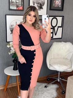 Vestido Midi Social Bicolor - comprar online