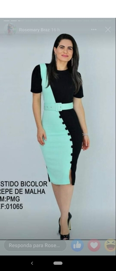 Vestido Midi Social Bicolor - comprar online