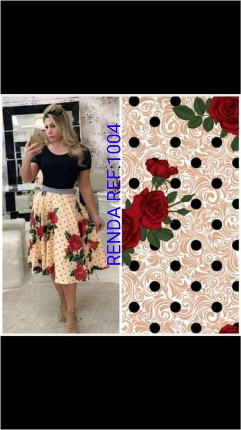 Vestido Midi Godê Corpo de Renda