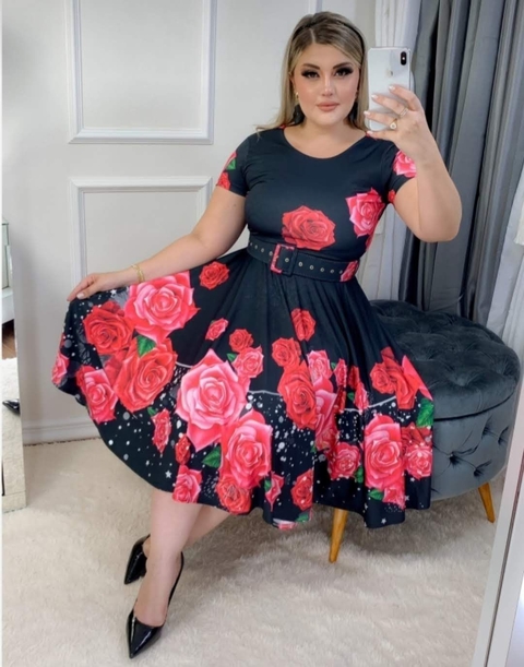 Vestido Godê Estampado