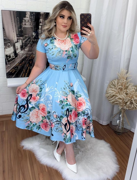 Vestido Godê Estampado