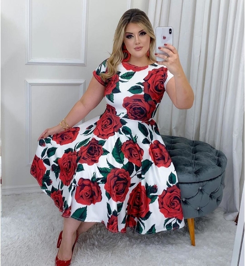 Vestido Godê Estampado Suplex Digital