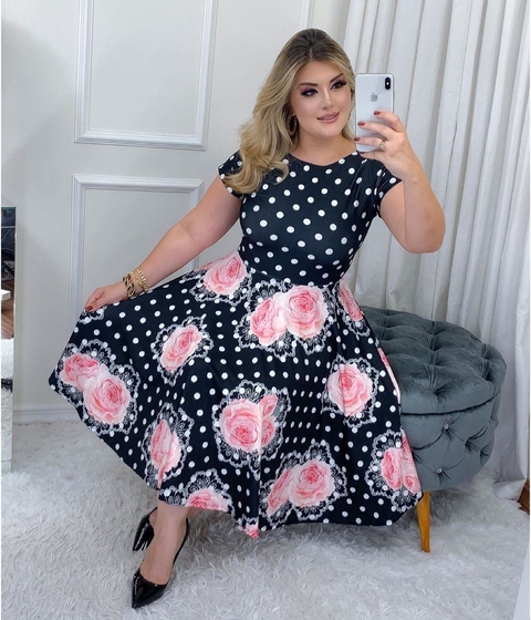 Vestido Godê Estampado Suplex Digital