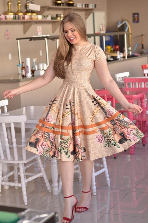 Vestido Godê Estampado Suplex Digital