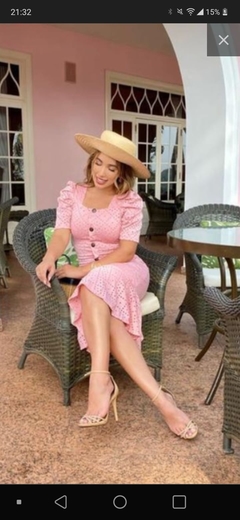 Vestido Midi Tubinho com Babado Com Detalhes - comprar online