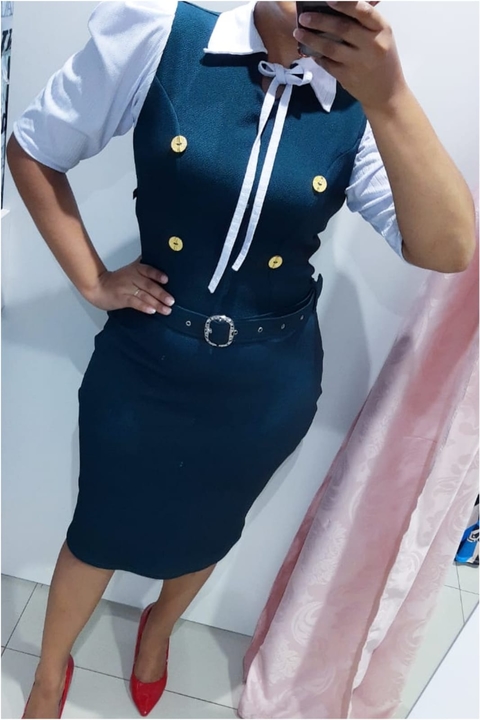 Vestido Midi Social Gravatinha