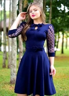 Vestido Midi Godê Com Laço (Várias cores)