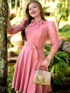 Vestido Midi Godê Com Laço (Várias cores) - comprar online