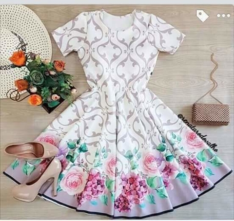 Vestido Godê Estampado Suplex Digital