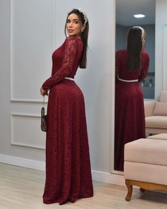 Vestido Longo Todo na Renda de Poliamida de - comprar online