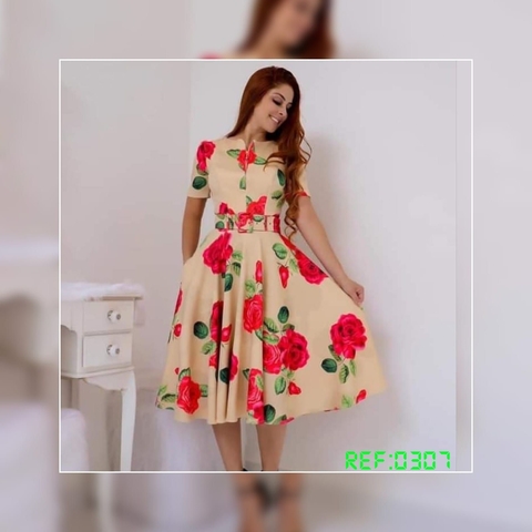 Vestido Godê Estampado