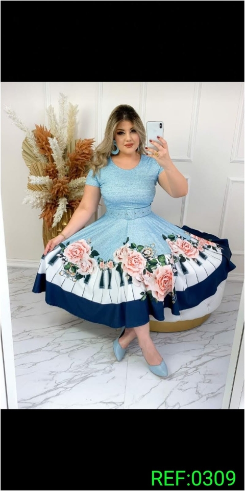 Vestido Godê Estampado